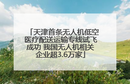 天津首条无人机低空医疗配送运输专线试飞成功 我国无人机相关企业超3.6万家