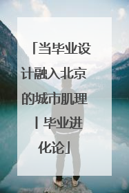 当毕业设计融入北京的城市肌理 丨毕业进化论