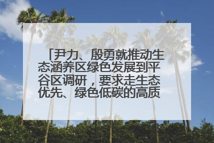 尹力、殷勇就推动生态涵养区绿色发展到平谷区调研，要求走生态优先、绿色低碳的高质量发展之路