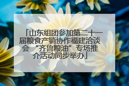 山东组团参加第二十一届粮食产销协作福建洽谈会 “齐鲁粮油”专场推介活动同步举办