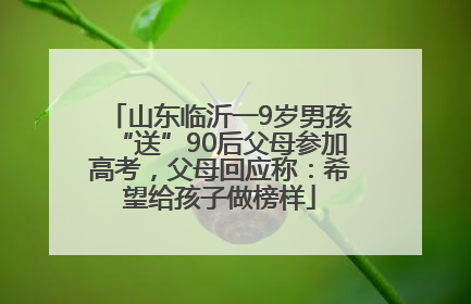 山东临沂一9岁男孩“送”90后父母参加高考，父母回应称：希望给孩子做榜样