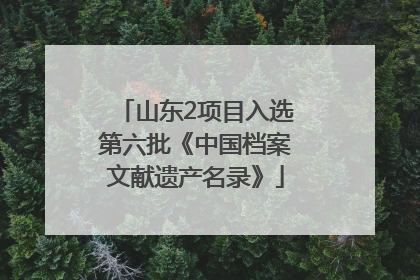 山东2项目入选第六批《中国档案文献遗产名录》