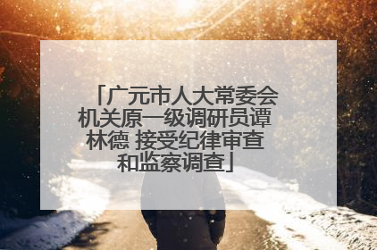 广元市人大常委会机关原一级调研员谭林德 接受纪律审查和监察调查