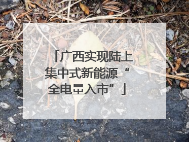 广西实现陆上集中式新能源“全电量入市”