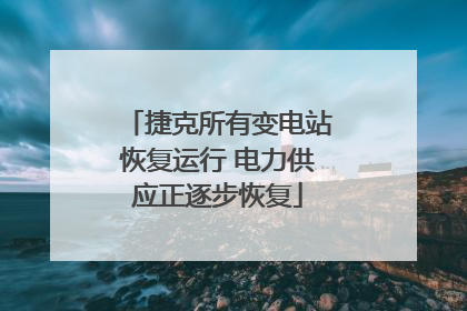 捷克所有变电站恢复运行 电力供应正逐步恢复