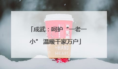 成武：呵护“一老一小” 温暖千家万户