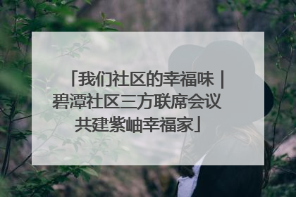 我们社区的幸福味｜碧潭社区三方联席会议共建紫岫幸福家