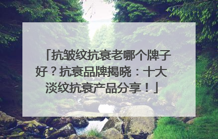抗皱纹抗衰老哪个牌子好？抗衰品牌揭晓：十大淡纹抗衰产品分享！