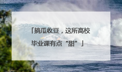 摘瓜收豆，这所高校毕业课有点“甜”