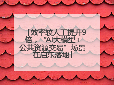 效率较人工提升9倍，“AI大模型+公共资源交易”场景在启东落地