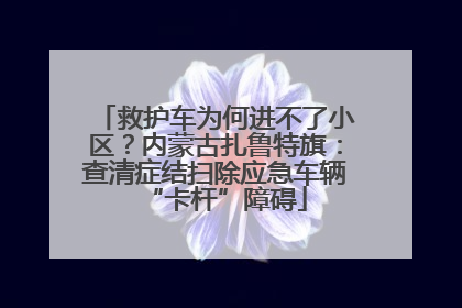救护车为何进不了小区？内蒙古扎鲁特旗：查清症结扫除应急车辆“卡杆”障碍