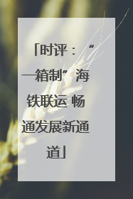 时评：“一箱制”海铁联运 畅通发展新通道