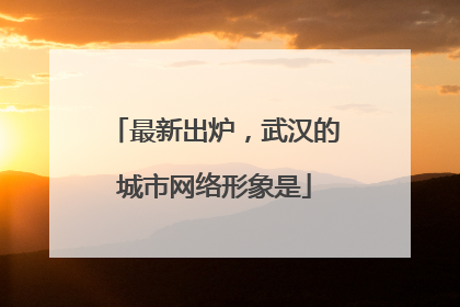 最新出炉，武汉的城市网络形象是