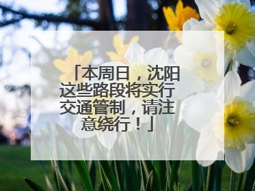 本周日，沈阳这些路段将实行交通管制，请注意绕行！