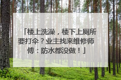 楼上洗澡，楼下上厕所要打伞？业主找来维修师傅：防水都没做！