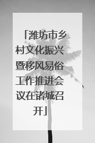 潍坊市乡村文化振兴暨移风易俗工作推进会议在诸城召开