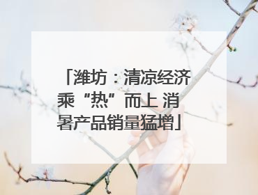 潍坊：清凉经济乘“热”而上 消暑产品销量猛增