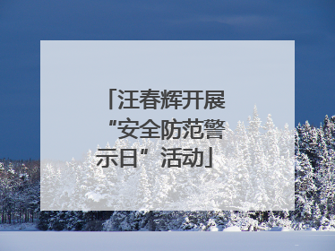 汪春辉开展“安全防范警示日”活动