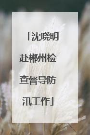 沈晓明赴郴州检查督导防汛工作