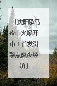 沈阳歇马夜市火爆开市！首发引擎点燃夜经济