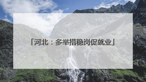 河北：多举措稳岗促就业