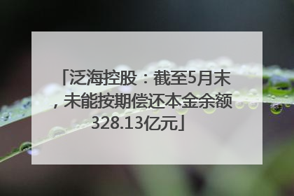 泛海控股：截至5月末，未能按期偿还本金余额328.13亿元