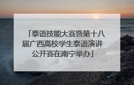 泰语技能大赛暨第十八届广西高校学生泰语演讲公开赛在南宁举办