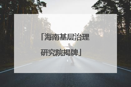 海南基层治理研究院揭牌