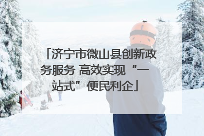 济宁市微山县创新政务服务 高效实现“一站式”便民利企