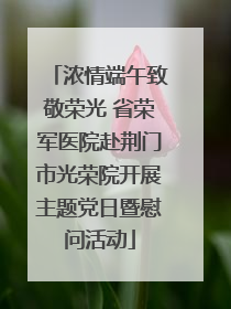 浓情端午致敬荣光 省荣军医院赴荆门市光荣院开展主题党日暨慰问活动