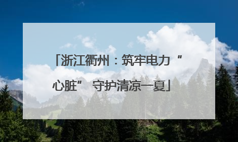 浙江衢州：筑牢电力“心脏” 守护清凉一夏