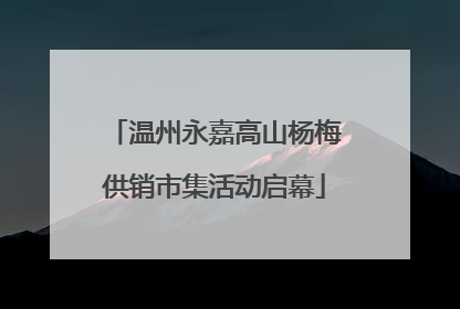 温州永嘉高山杨梅供销市集活动启幕