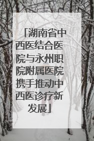 湖南省中西医结合医院与永州职院附属医院携手推动中西医诊疗新发展