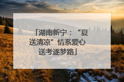 湖南新宁：“夏送清凉”情系爱心送考逐梦路
