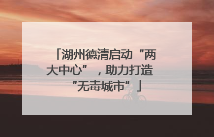 湖州德清启动“两大中心”，助力打造“无毒城市”