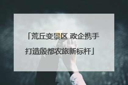 荒丘变景区 政企携手打造殷都农旅新标杆