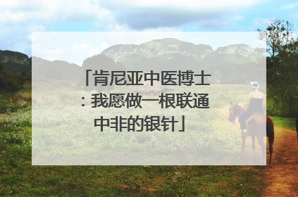 肯尼亚中医博士：我愿做一根联通中非的银针