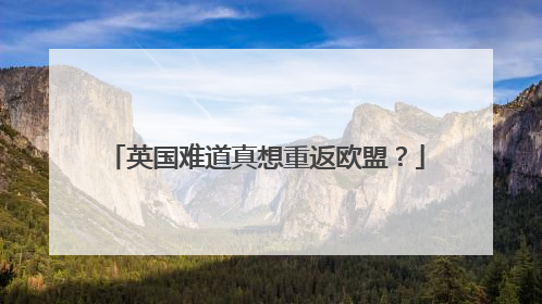 英国难道真想重返欧盟？
