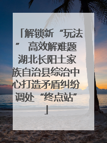 解锁新“玩法” 高效解难题 湖北长阳土家族自治县综治中心打造矛盾纠纷调处“终点站”
