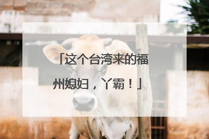 这个台湾来的福州媳妇，丫霸！
