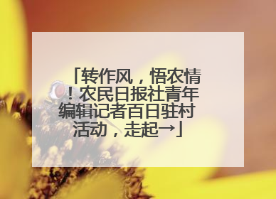 转作风，悟农情！农民日报社青年编辑记者百日驻村活动，走起→