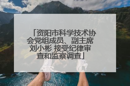 资阳市科学技术协会党组成员、副主席刘小彬 接受纪律审查和监察调查