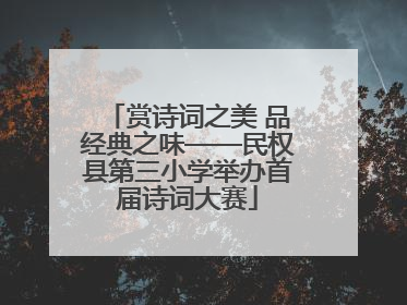 赏诗词之美 品经典之味——民权县第三小学举办首届诗词大赛