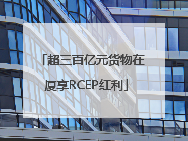 超三百亿元货物在厦享RCEP红利