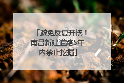 避免反复开挖！南昌新建道路5年内禁止挖掘
