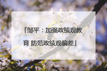 邹平：加强政绩观教育 防范政绩观偏差