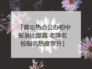 青岛热点公办初中报录比提高 老牌名校报名热度攀升