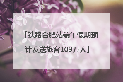 铁路合肥站端午假期预计发送旅客109万人