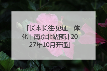 长来长往·见证一体化｜南京北站预计2027年10月开通