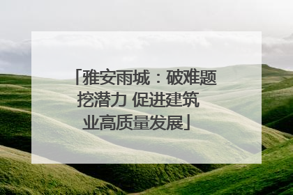 雅安雨城：破难题 挖潜力 促进建筑业高质量发展